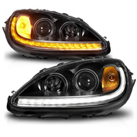 Thumbnail for ANZO 05-13 Chevrolet Corvette Projector Headlights w/switchback & Sequential LED - Black Amber