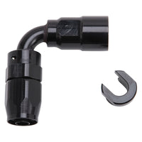 Thumbnail for Russell Performance 3/8in SAE Quick Disc Female to -6 Hose Black 90 Degree Hose End