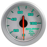 Thumbnail for Autometer Airdrive 2-1/6in Oil Pressure Gauge 0-100 PSI - Silver