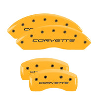 Thumbnail for MGP 4 Caliper Covers Engraved Front & Rear C5/Corvette Yellow finish black ch