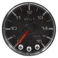 Thumbnail for Autometer Spek-Pro Gauge Voltmeter 2 1/16in 16V Stepper Motor W/Peak & Warn Blk/Chrm