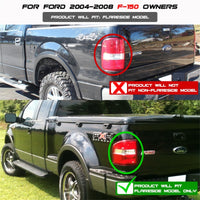 Thumbnail for Spyder Ford F150 Flareside 04-08 Euro Style Tail Lights Black ALT-YD-FF15004FS-BK