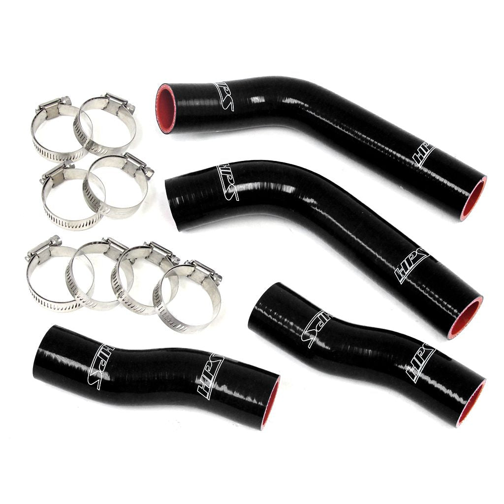 HPS Black Reinforced Silicone Coolant Hose Kit (4pc set) for front radiator for Toyota 90-99 MR2 3SGTE Turbo
