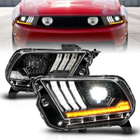 Thumbnail for ANZO 10-14 Ford Mustang LED Projector Headlights w/Sequential Light Tube (NON HID Compatible)