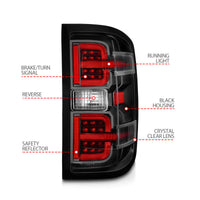 Thumbnail for ANZO 15-19 Chevy Silverado 2500HD/3500HD (Halgn Only) LED Tail Lights w/Black Light Bar & Clear Lens