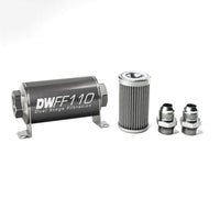 Thumbnail for DeatschWerks Stainless Steel 10AN 100 Micron Universal Inline Fuel Filter Housing Kit (110mm)