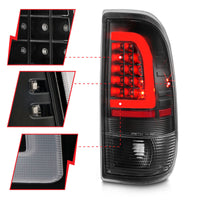 Thumbnail for ANZO 1997-2003 Ford F-150 LED Tail Lights w/ Light Bar Black Housing Clear Lens
