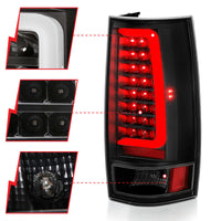 Thumbnail for ANZO 2007-2014 Chevy Tahoe LED Taillight Plank Style Black w/Clear Lens