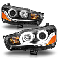 Thumbnail for ANZO 2008-2015 Mitsubishi Lancer Projector Headlights w/ Halo Black (CCFL)