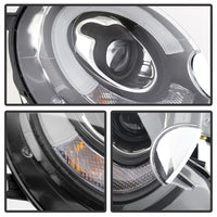 Thumbnail for Spyder Mini Cooper 2007-2012 Projector Headlights Halogen Model Only - DRL Black PRO-YD-MC07-DRL-BK