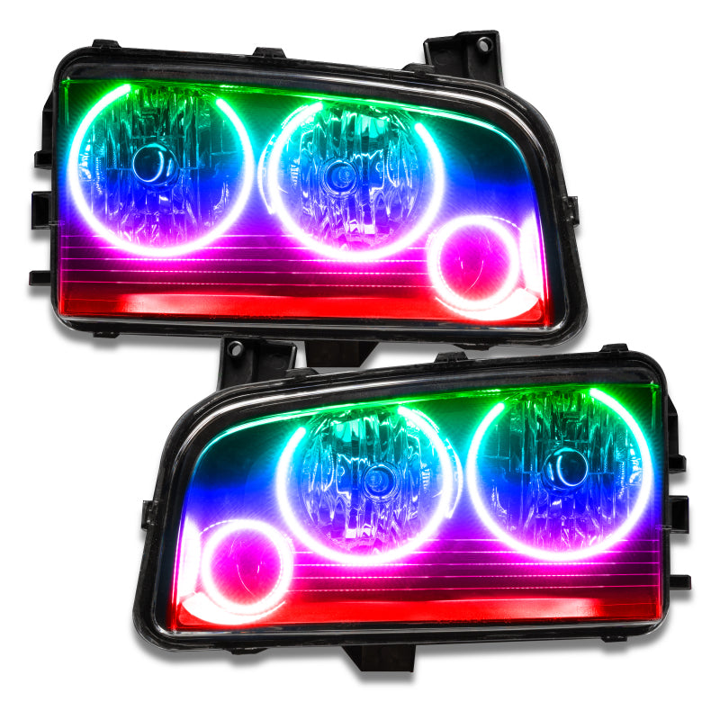 Oracle 05-10 Dodge Charger SMD HL (Non-HID) - Triple Halo - ColorSHIFT w/o Controller