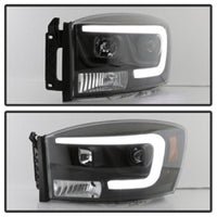 Thumbnail for Spyder Dodge Ram 1500 06-08 V2 Projector Headlights - Light Bar DRL - Black (PRO-YD-DR06V2-LB-BK)