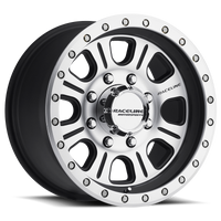 Thumbnail for Raceline 928M Monster 17x9in / 5x127 BP / -12mm Offset / 83.82mm Bore - Black & Machined Wheel
