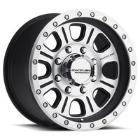Thumbnail for Raceline 928M Monster 17x9in / 6x139.7 BP / 0mm Offset / 107.95mm Bore - Black & Machined Wheel