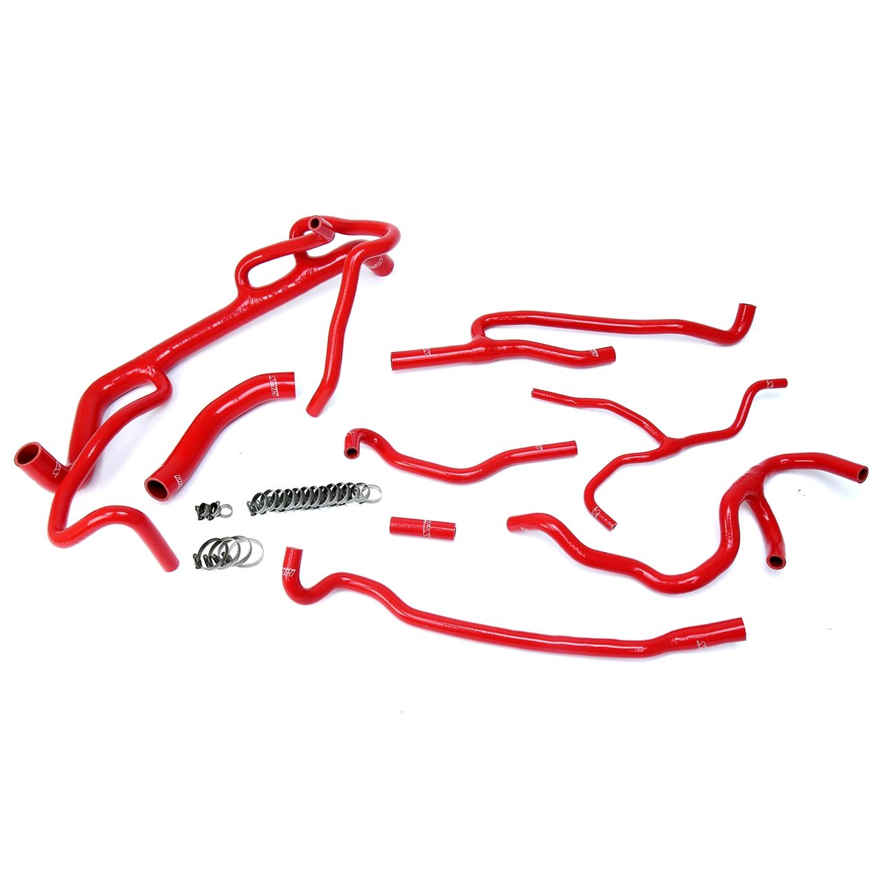 HPS Red Reinforced Silicone Radiator + Heater Hose Kit Coolant for Chevy 16-17 Camaro SS Coupe 6.2L V8