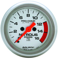 Thumbnail for Autometer Ultra-Lite 52mm FSE 0-1600 PSI Nitrous Pressure Gauge