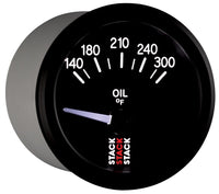 Thumbnail for Autometer Stack 52mm 140-300 Deg F 1/8in NPTF Electric Oil Temp Gauge - Black