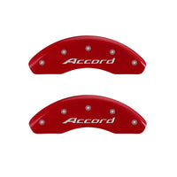 Thumbnail for MGP 4 Caliper Covers Engraved Front Accord Engraved Rear Accord Red finish silver ch