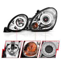 Thumbnail for ANZO 1998-2005 Lexus Gs300 Projector Headlights w/ Halo Chrome