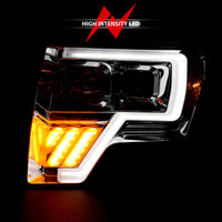 Thumbnail for ANZO 2009-2014 Ford F-150 Projector Headlight Chrome Amber