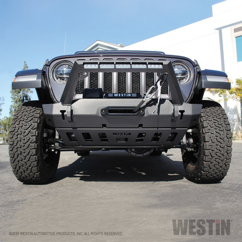 Westin 18-19 Jeep Wrangler JL Stubby Front Bumper - Textured Black