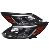 Thumbnail for Spyder Ford Focus 12-14 Projector Headlights Halogen Model Only - DRL Black PRO-YD-FF12-DRL-BK