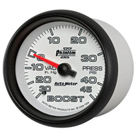 Thumbnail for Autometer Phantom II 2-5/8in 30INHG-45PSI Phantom Mechanical Boost/Vacuum Gauge