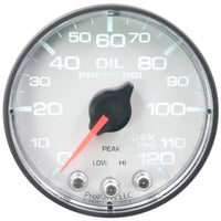 Thumbnail for Autometer Spek-Pro Gauge Oil Press 2 1/16in 120psi Stepper Motor W/Peak & Warn Wht/Blk