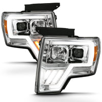 Thumbnail for ANZO 2009-2013 Ford F-150 Projector Light Bar G4 Switchback H.L. Chrome Amber
