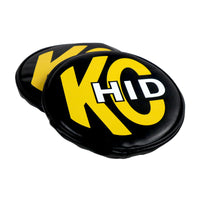 Thumbnail for KC HiLiTES 8in. Round Soft Cover HID (Pair) - Black w/Yellow Brushed KC Logo