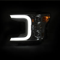 Thumbnail for ANZO 18-19 Ford F-150 Projector Headlights w/Plank Style Switchback Chrome w/Amber