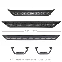 Thumbnail for Go Rhino Dominator Extreme D6 SideSteps - Tex Blk - 4in Drop Down Steps (Pair)