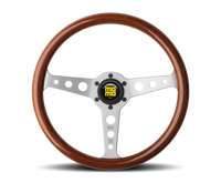 Thumbnail for Momo Indy Steering Wheel 350 mm - Magoany Wood/Brshd Spokes