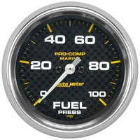 Thumbnail for Autometer Marine Carbon Fiber 2-5/8in 100 PSI Digital Stepper Motor Fuel Pressure Gauge