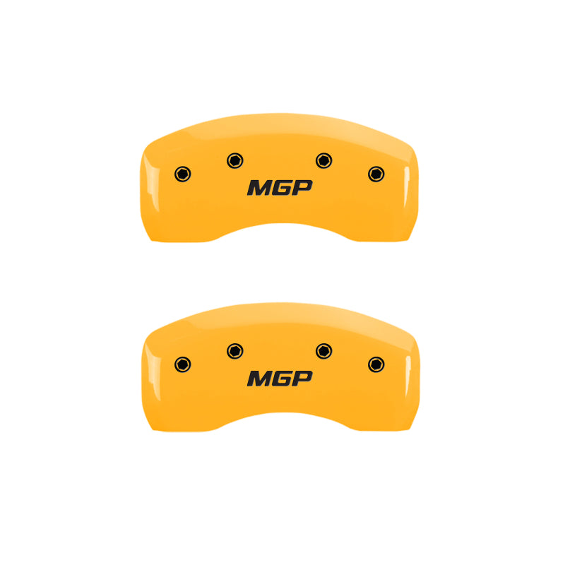 MGP 4 Caliper Covers Engraved Front & Rear MGP Yellow Finish Black Characters 2009 Scion tC