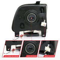 Thumbnail for ANZO 2005-2009 Ford Mustang Crystal Headlights w/ Halo Black (CCFL)