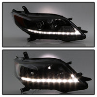 Thumbnail for Spyder Toyota Sienna 2011-2014  Projector Headlights - DRL LED - Black PRO-YD-TSEN11-DRL-BK