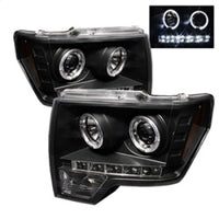 Thumbnail for Spyder Ford F150 09-14 Projector Headlights Halogen Model- LED Halo LED Blk PRO-YD-FF15009-HL-BK
