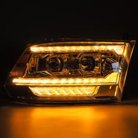 Thumbnail for AlphaRex 09-18 Dodge Ram 2500 LUXX LED Proj Headlights Plank Style Chrm w/Activ Light/Seq Signal/DRL