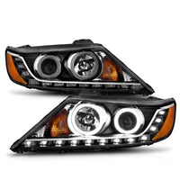 Thumbnail for ANZO 2011-2013 Kia Sorento Projector Headlights w/ Halo Black (CCFL)