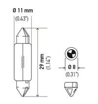 Thumbnail for Hella Bulb 6430 24V 3W SV7-8 T2.5 8x29mm