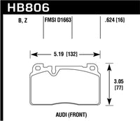 Thumbnail for Hawk 16-17 Audi A6 Performance Ceramic Street Front Brake Pads