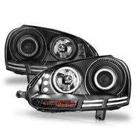 Thumbnail for ANZO 2006-2009 Volkswagen Rabbit Projector Headlights w/ Halo Black (CCFL)