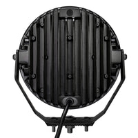 Thumbnail for Go Rhino Xplor Blackout Series Round LED Sgl Driving Kit w/DRL (Surface/Thread Stud Mnt) 9in. - Blk