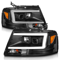 Thumbnail for ANZO 2004-2008 Ford  F-150 Projector Headlights w/ Light Bar Black Housing