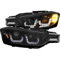 Thumbnail for ANZO 2012-2015 BMW 3 Series Projector Headlights w/ U-Bar Black