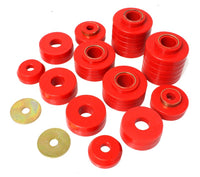 Thumbnail for Energy Suspension 80-98 Ford F250/F350 / 80-92 Ford F100/F150 / 85-98 Ford F450 Red Body Mount Set