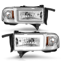 Thumbnail for ANZO 94-02 Dodge RAM Crystal Headlight - w/ Light Bar Chrome Housing