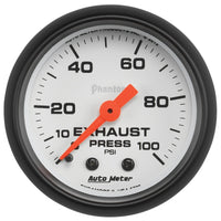 Thumbnail for Autometer Phantom 2-1/16in 0-100 PSI Mechnical Exhaust (Drive) Pressure Gauge