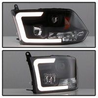 Thumbnail for Spyder 09-16 Dodge Ram 1500 Version 2 Headlights Light Bar DRL Black PRO-YD-DR09V2-LBDRL-BK